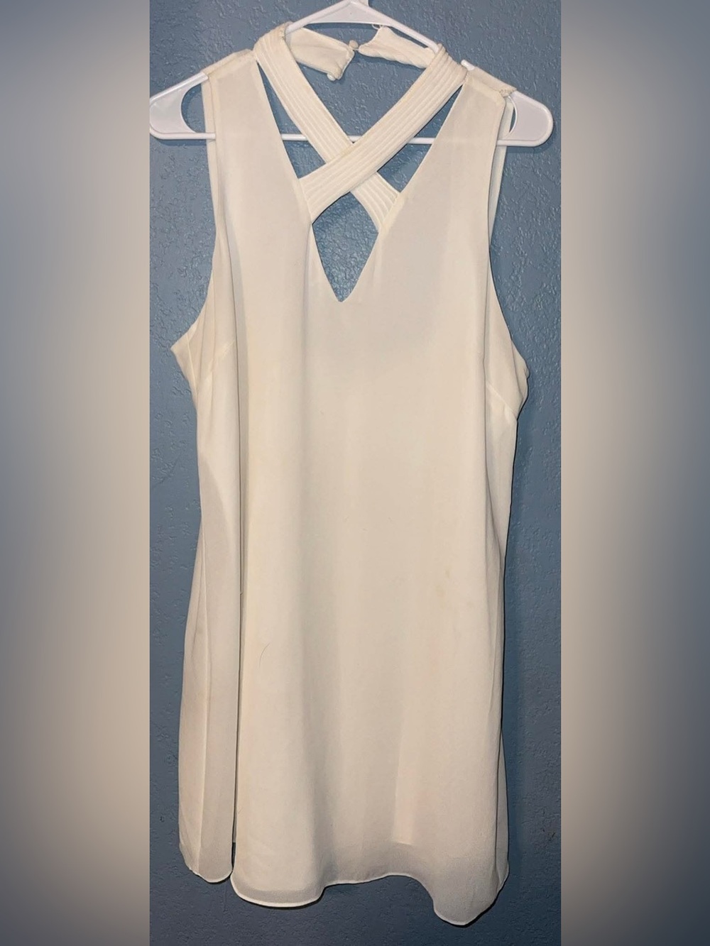 Naked Zebra Cream Crossback Sleeveless Dress